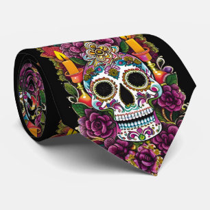 Sugar Skull Art - Kaars verlicht altaar Stropdas