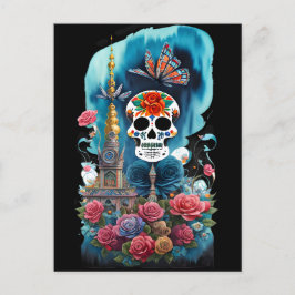 Sugar Skull Art - Kleurrijk Altaar Briefkaart
