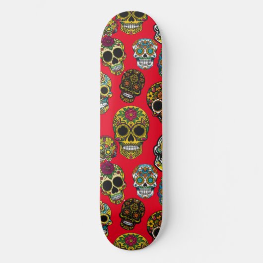 Sugar Skull Art kleurrijk patroon Persoonlijk Skateboard (Voorkant)