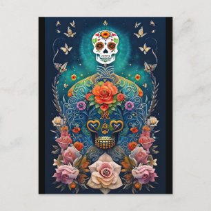 Sugar Skull Art - Kleurrijke creaties Briefkaart