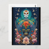 Sugar Skull Art - Kleurrijke creaties Briefkaart (Voorkant / Achterkant)