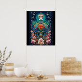 Sugar Skull Art - Kleurrijke creaties Poster (Keuken)