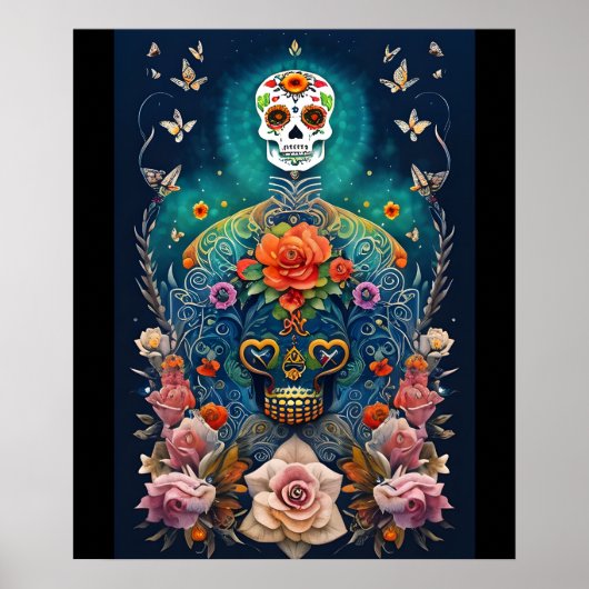 Sugar Skull Art - Kleurrijke creaties Poster (Voorkant)