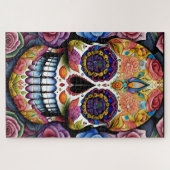 Sugar Skull Art - Kleurrijke Dag van de Dode Sched Legpuzzel (Horizontaal)