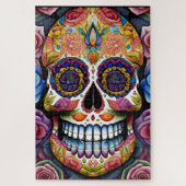 Sugar Skull Art - Kleurrijke Dag van de Dode Sched Legpuzzel (Verticaal)