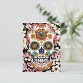Sugar Skull Art - Kleurrijke Dag van de Doden Briefkaart (Staand voorkant)