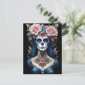 Sugar Skull Art - Kleurrijke Dia de los Muertos Briefkaart (Staand voorkant)