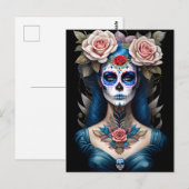 Sugar Skull Art - Kleurrijke Dia de los Muertos Briefkaart (Voorkant / Achterkant)