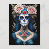 Sugar Skull Art - Kleurrijke Dia de los Muertos Briefkaart (Voorkant)