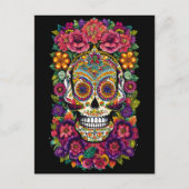 Sugar Skull Art - Kleurrijke Dia de los Muertos Briefkaart (Voorkant)
