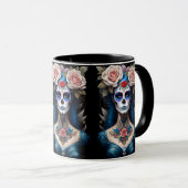 Sugar Skull Art - Kleurrijke Dia de los Muertos Mok (Voorkant rechts)