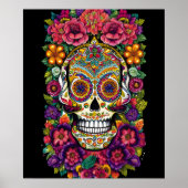 Sugar Skull Art - Kleurrijke Dia de los Muertos Poster (Voorkant)