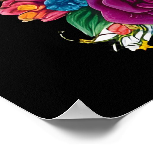 Sugar Skull Art - Kleurrijke Dia de los Muertos Poster (Hoek)