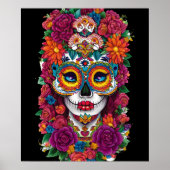 Sugar Skull Art - Kleurrijke Dia de los Muertos Poster (Voorkant)