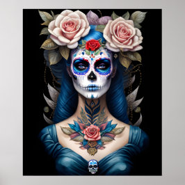 Sugar Skull Art - Kleurrijke Dia de los Muertos Poster