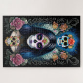 Sugar Skull Art - Kleurrijke Skull make-up Legpuzzel (Horizontaal)