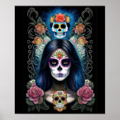 Sugar Skull Art - Kleurrijke Skull make-up Poster (Voorkant)