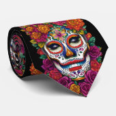 Sugar Skull Art - Kleurrijke tradities van Mexico Stropdas (Opgerold)