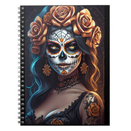 Sugar Skull Art - kleurrijke uitdrukkingen Notitieboek