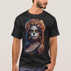 Sugar Skull Art - kleurrijke uitdrukkingen T-shirt
