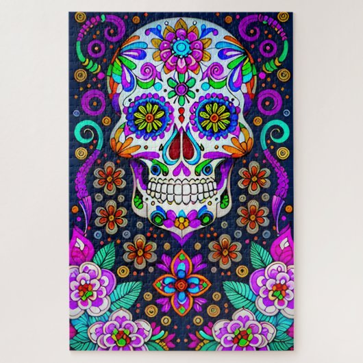 Sugar Skull Art - Leven in de dood Legpuzzel (Verticaal)