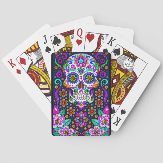 Sugar Skull Art - Leven in de dood Pokerkaarten (Achterkant)