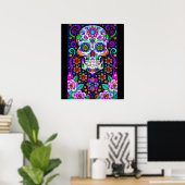 Sugar Skull Art - Leven in de dood Poster (Thuiskantoor)