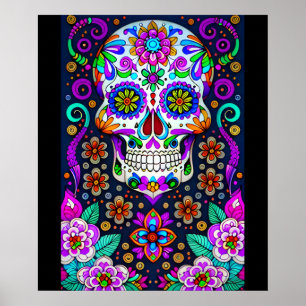 Sugar Skull Art - Leven in de dood Poster