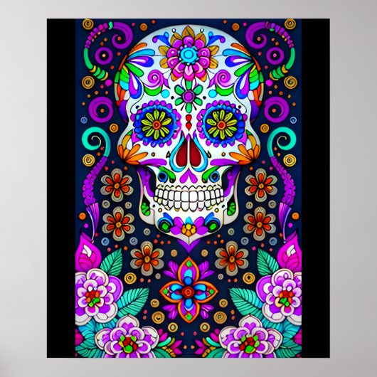 Sugar Skull Art - Leven in de dood Poster (Voorkant)