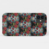 Sugar Skull Art - Levendige blauwe traditie Case-Mate iPhone Case (Achterkant (horizontaal))
