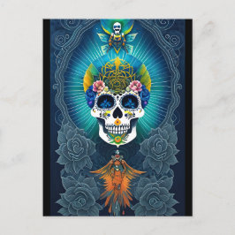 Sugar Skull Art - Levendige Dag van de Doden Briefkaart
