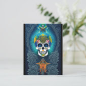 Sugar Skull Art - Levendige Dag van de Doden Briefkaart (Staand voorkant)