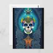 Sugar Skull Art - Levendige Dag van de Doden Briefkaart (Voorkant / Achterkant)