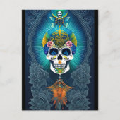 Sugar Skull Art - Levendige Dag van de Doden Briefkaart (Voorkant)