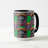 Sugar Skull Art - Levendige Dag van de Doden (Groe Mok (Voorkant rechts)