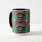 Sugar Skull Art - Levendige Dag van de Doden (Groe Mok (Voorkant links)
