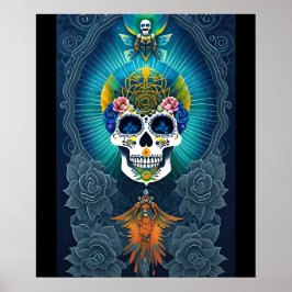 Sugar Skull Art - Levendige Dag van de Doden Poster