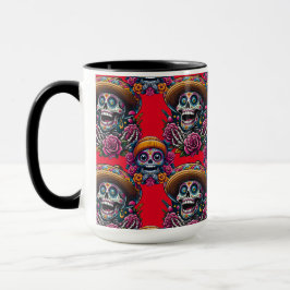 Sugar Skull Art - Levendige Dag van de Doden (Red) Mok