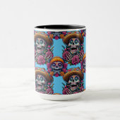 Sugar Skull Art - Levendige Dag van de Doden (Sky) Mok (Midden)