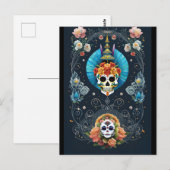 Sugar Skull Art - Levendige Dia de los Muertos Briefkaart (Voorkant / Achterkant)