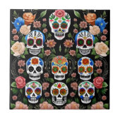 Sugar Skull Art - Levendige herinnering Tegeltje (Voorkant)