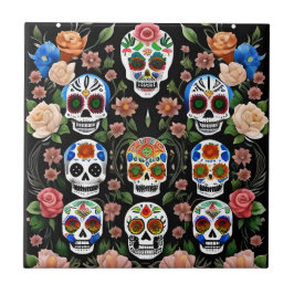 Sugar Skull Art - Levendige herinnering Tegeltje
