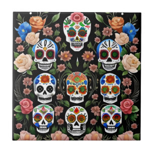 Sugar Skull Art - Levendige herinnering Tegeltje