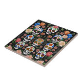 Sugar Skull Art - Levendige herinnering Tegeltje (Zijkant)