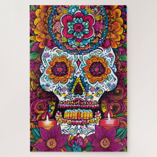 Sugar Skull Art - Levendige tradities van Mexico Legpuzzel (Verticaal)