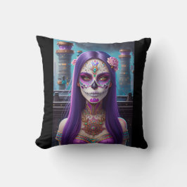 Sugar Skull Art - Levendige visioenen Kussen