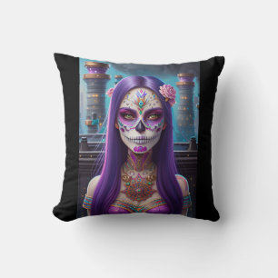 Sugar Skull Art - Levendige visioenen Kussen
