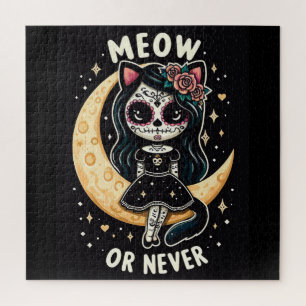Sugar Skull Art - Lunar Cat Girl - Miauw or Never Legpuzzel