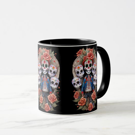 Sugar Skull Art - Man staand in boog Mok (Voorkant rechts)