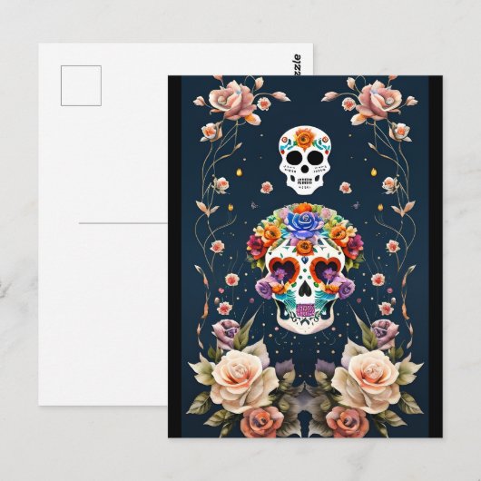 Sugar Skull Art - Mexicaans erfgoed Briefkaart (Voorkant / Achterkant)